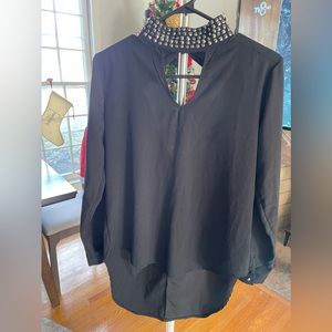 Worn 1-2 times. Perfect condition neck detailed black shirt/blouses. Small size.